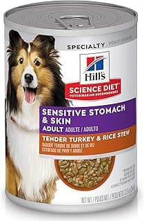 Hill's Science Diet Adult Sensitive Stomach & Skin Wet Dog Food, Turkey & Rice, 12.5 oz. Cans, 12-Pack