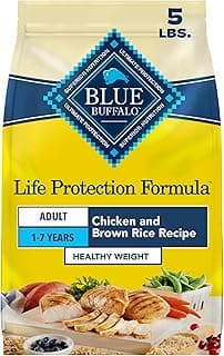 Blue Buffalo Life Protection Formula Healthy Weight Adult Dry Dog Food, Chicken & Brown Rice, Supports Immunity with Antioxidant-Rich LifeSource Bits, Promotes Lean Muscles & Weight Control, 5 lbs.