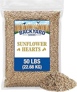 CountryMax 50LB Sunflower Seeds for Birds - Coarse Hearts - No Shell | For All Beaks, No Mess, No Waste. High Energy & USA Sourced. For Ground Feeding or Bird Feeders, For Year-Round Feeding