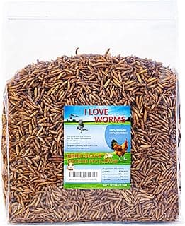 I LOVE WORMS Dried Black Soldier Fly Larvae (5lb), 100% Natural Non-GMO, Treat for Chickens, More Calcium Chicken Feed Than Mealworms