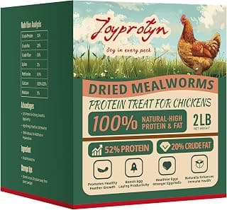 2LB Non-GMO Dried Mealworms - High Protein Natural Feed & Chicken Treats for Chickens, Ducks, Wild Birds, Quails & Reptiles - Support Egg Production & Feather Growth