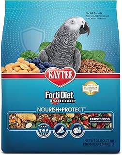 Kaytee Forti-Diet Pro Health Nourish+Protect Parrot Food, Comprehensive Nutrition Backed by Science, Digestive Health, Immune Support, 5 pounds
