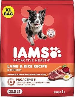 IAMS Proactive Health Adult Minichunks Dry Dog Food Lamb & Rice Recipe, 38.5 lb. Bag
