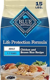 Blue Buffalo Life Protection Formula Chicken & Brown Rice Adult Dry Dog Food, Supports Immunity with Antioxidant-Rich LifeSource Bits, Promotes Healthy Muscle Development, Skin & Coat Health, 15 lbs.