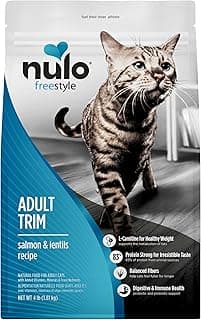 Nulo Freestyle Adult Trim Dry Cat Food - Salmon & Lentils, High Protein, Grain Free, Weight Management Kibble with Probiotics & L-Carnitine, 4lb Bag