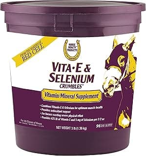 Farnam Horse Health Vita E & Selenium Crumbles Horse Vitamin Supplement, Supports optimal muscle health & antioxidant support, 3 lbs., 96 day supply