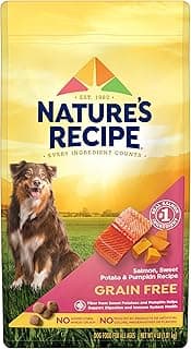 Nature's Recipe Grain Free Dry Dog Food, Salmon, Sweet Potato & Pumpkin Recipe, 4 lb. Bag