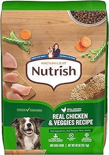 Nutrish Real Chicken & Veggies Recipe Whole Health Blend Dry Dog Food, 40 lb. Bag, Packaging May Vary (Rachael Ray)