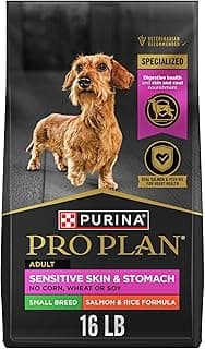 Purina Pro Plan Sensitive Skin and Stomach Dog Food Small Breed, Adult Salmon & Rice Formula - 16 lb. Bag