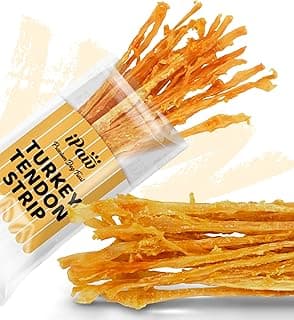 iPaw Turkey Tendons for Dogs, Single Protein, Hypoallergenic, All Natural Human Grade Puppy Chew, Rawhide Alternative Dog Treats, 1 Pack Strip (Large)