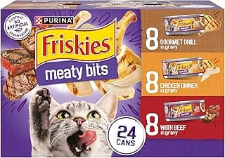 Purina Friskies Gravy Wet Cat Food Variety Pack, Meaty Bits - (Pack of 24) 5.5 oz. Cans